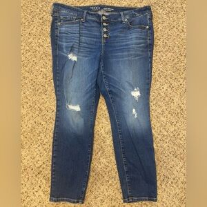 Torrid Dark Distressed Perfect Skinny Ankle Vintage Stretch Size 18Tall Like New